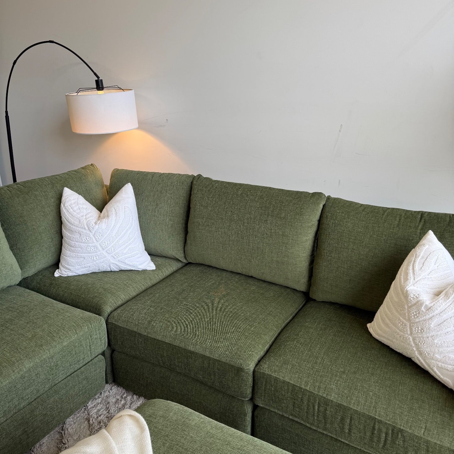 Interior Define Beckham Modular Sectional in Ivy Vintage Velvet