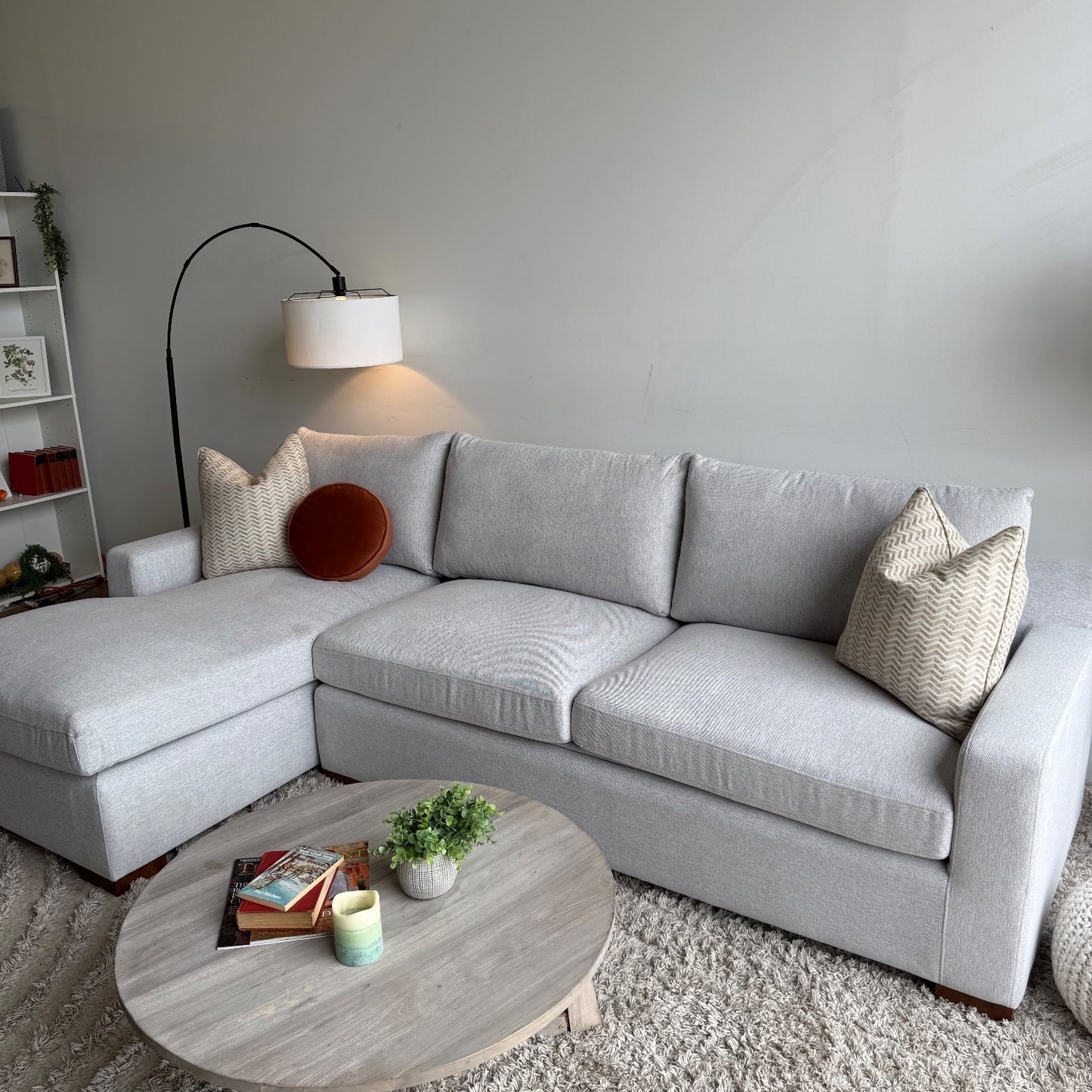 Interior Define Sloan Sleeper Sectional in Gray Performance Fabric