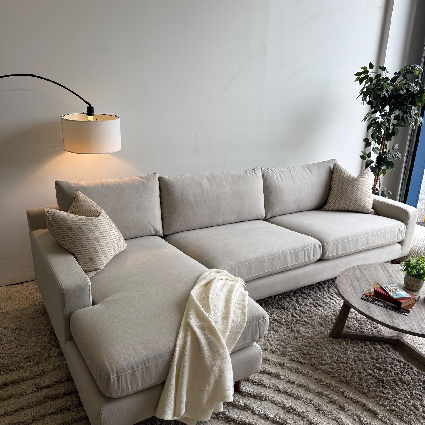 Interior Define Sloan Chaise Sectional In Performance Fabric