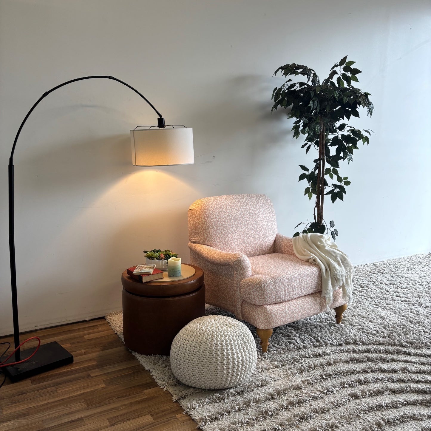 The Inside English Roll Arm Chair in Pink Flamingo Hele Bay