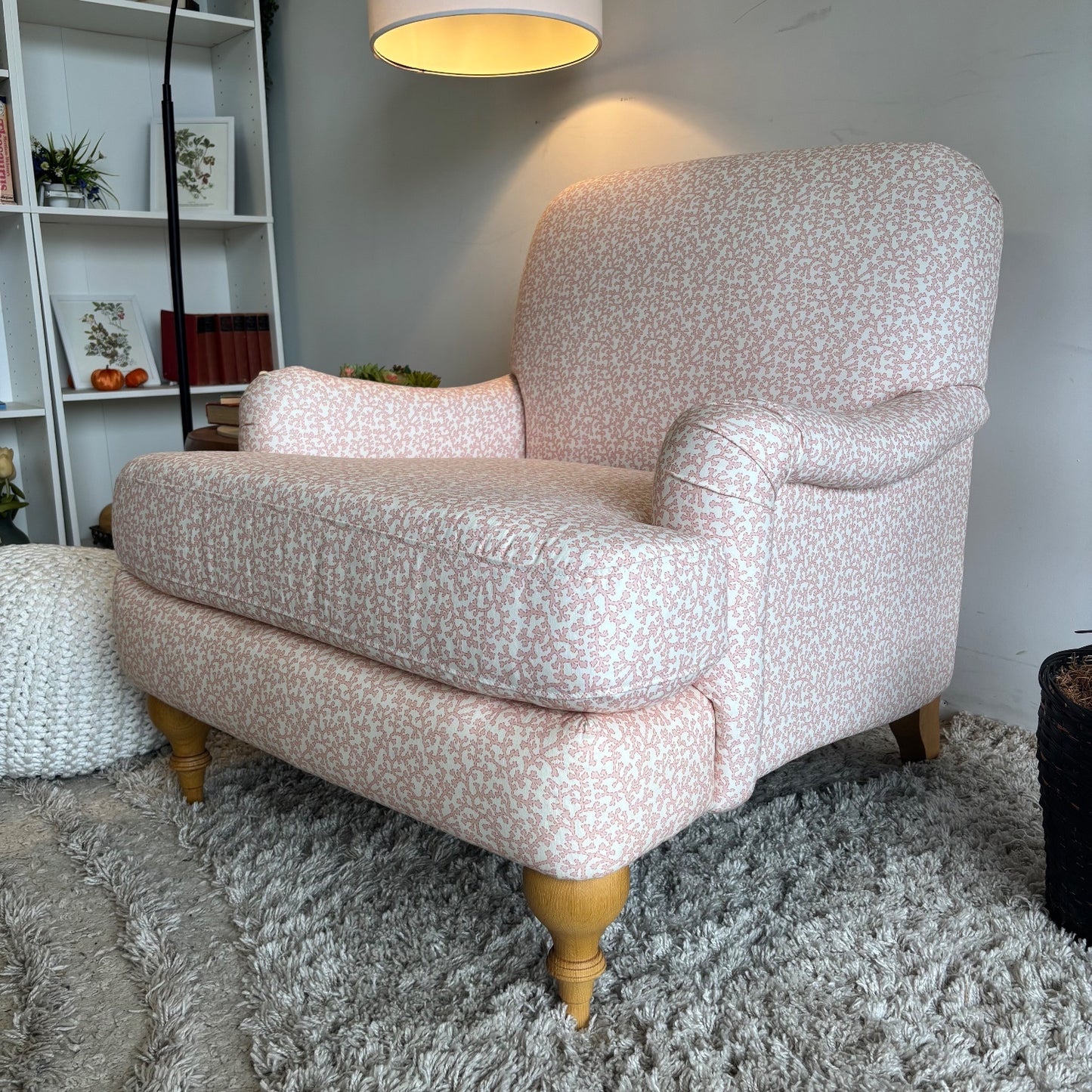 The Inside English Roll Arm Chair in Pink Flamingo Hele Bay