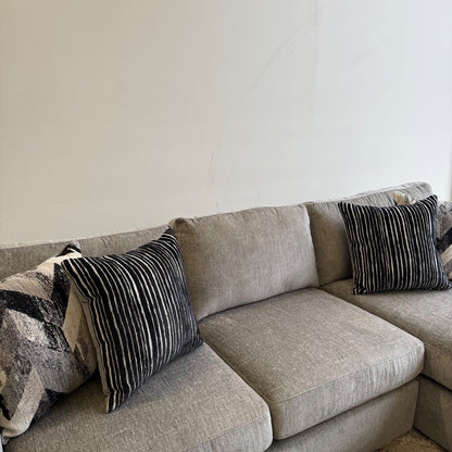 Rowan 2-piece Chaise Sectional in Gray Chenille