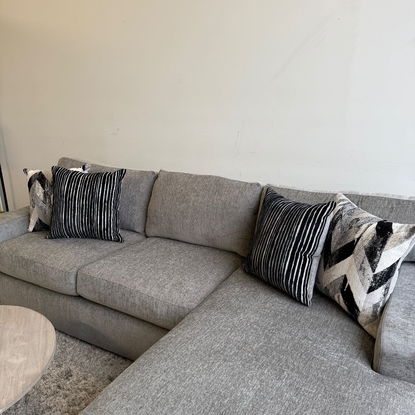 Rowan 2-piece Chaise Sectional in Gray Chenille