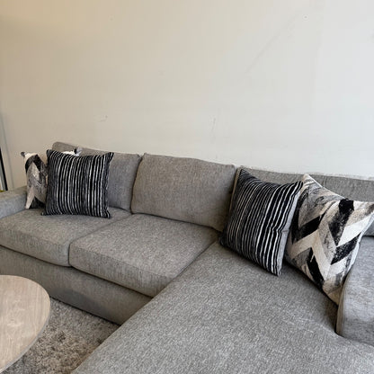 Rowan 2-piece Chaise Sectional in Gray Chenille