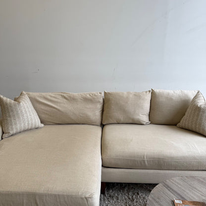 Interior Define Sloan Chaise Sectional in Beige