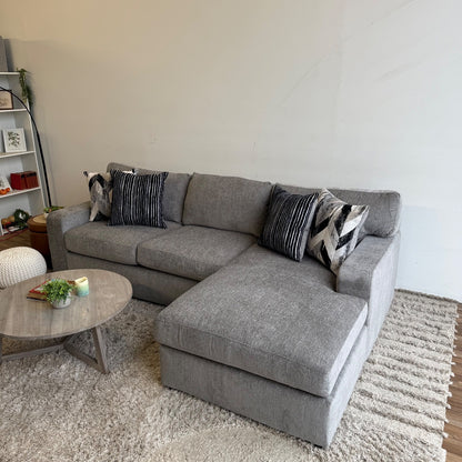 Rowan 2-piece Chaise Sectional in Gray Chenille