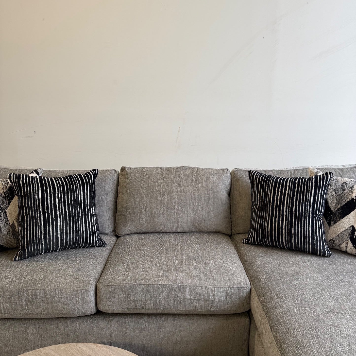 Rowan 2-piece Chaise Sectional in Gray Chenille