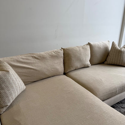 Interior Define Sloan Chaise Sectional in Beige