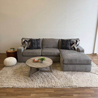 Rowan 2-piece Chaise Sectional in Gray Chenille