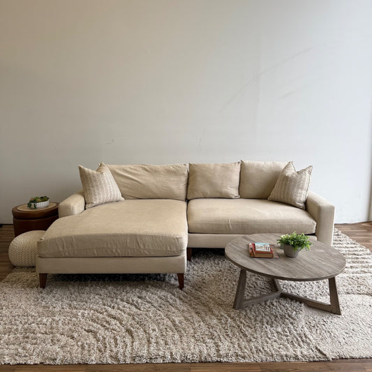 Interior Define Sloan Chaise Sectional in Beige