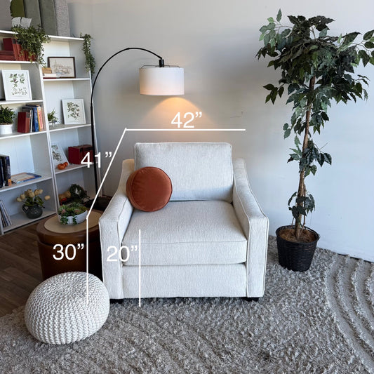 Lindsay Accent Chair in Dove Cream Colored Fabric