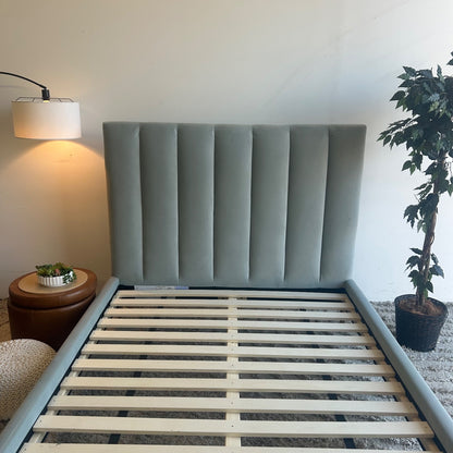 Interior Define Lowen Bed In Light Blue Performance Plush Velvet