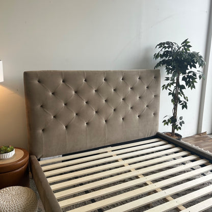 Interior Define Lowen King Bed In Brown Performance Plush Velvet