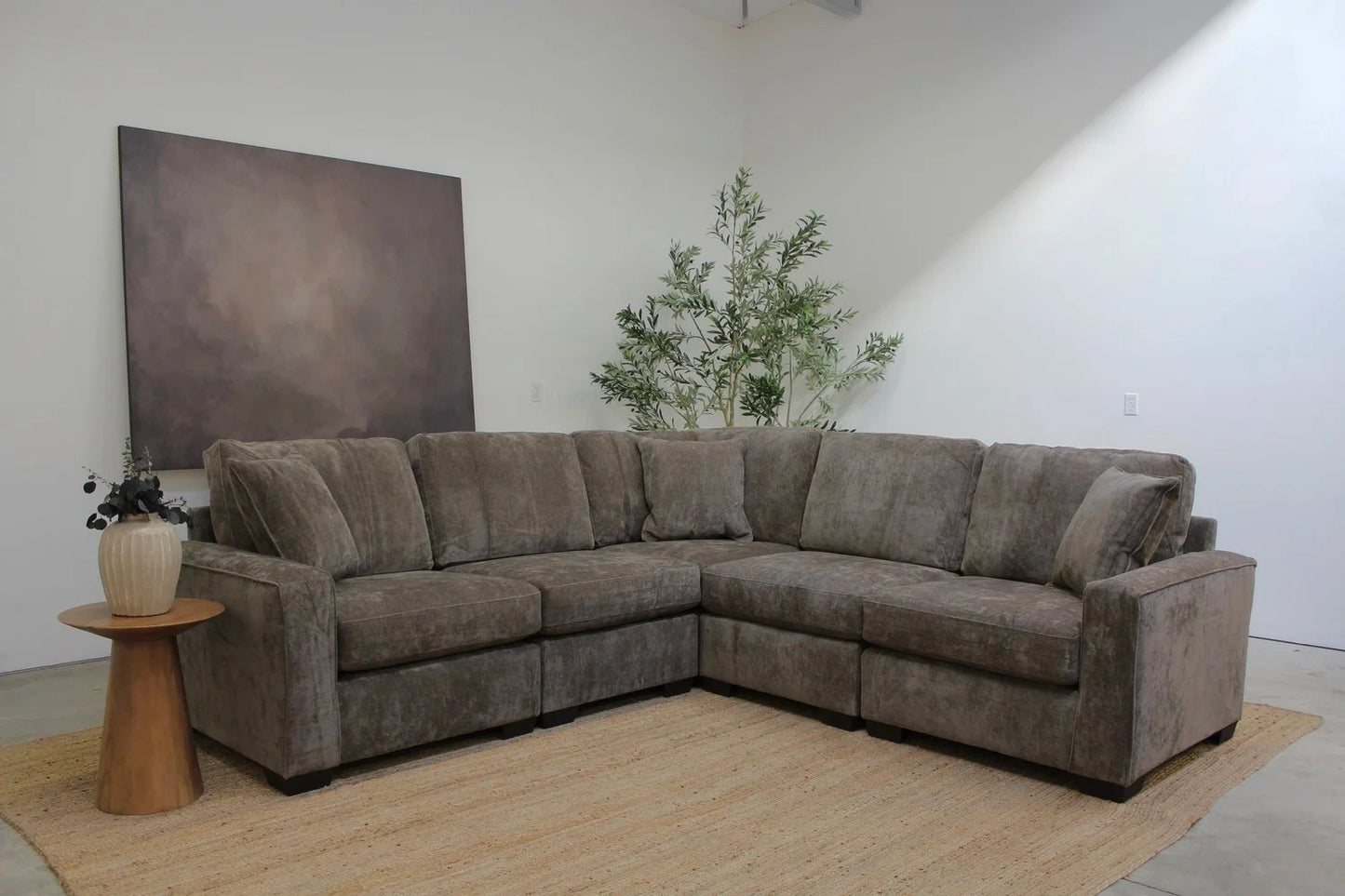 Atlas Modular Corner Sectional in Brown Chenille