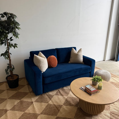 Interior Define James Loveseat in Blue Performance Velvet