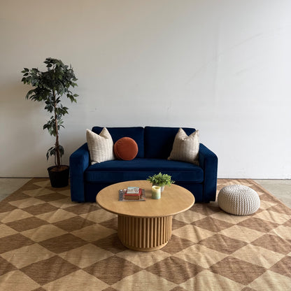 Interior Define James Loveseat in Blue Performance Velvet