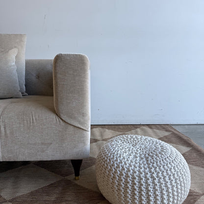 Interior Define Ms. Chesterfield Loveseat in Beige Performance Vintage Velvet