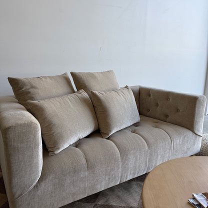 Interior Define Ms. Chesterfield Loveseat in Beige Performance Vintage Velvet