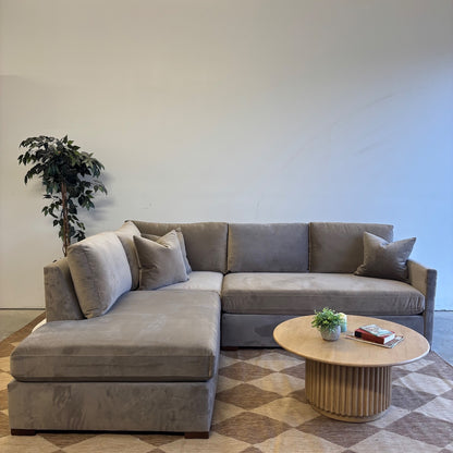 Interior Define Scarlett 3pc Sectional Couch in Brown Performance Velvet