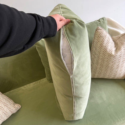 Interior Define Saylor Slope Arm Loveseat in Green Performance Velvet