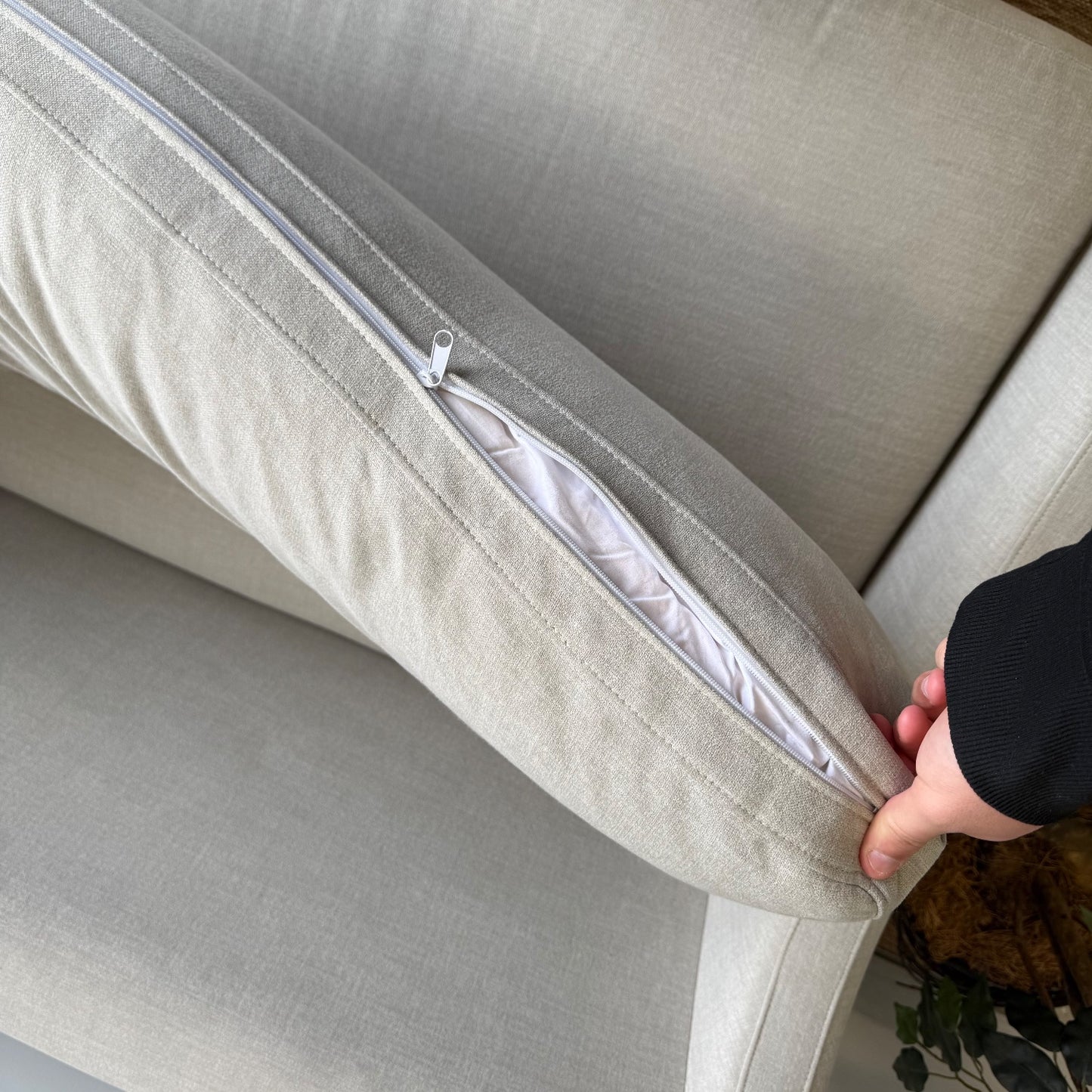 Interior Define Ella Sofa in Grey Performance Classic Weave