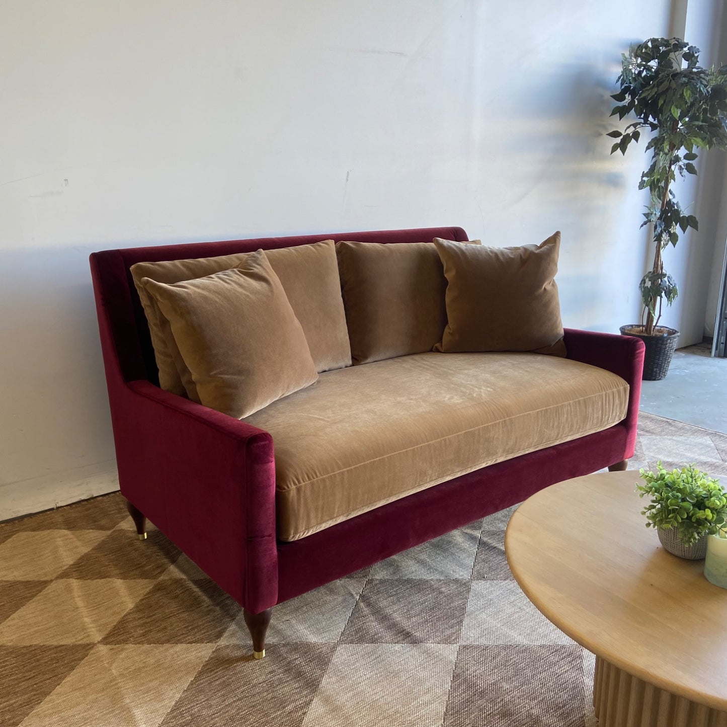 Interior Define Lennox Two-Tone couch in Performance Velvet