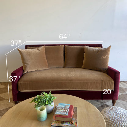 Interior Define Lennox Two-Tone couch in Performance Velvet