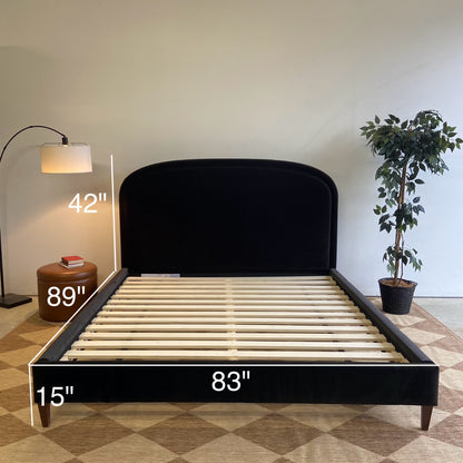 Interior Define Anson King Size Bed Frame in Black Performance Velvet