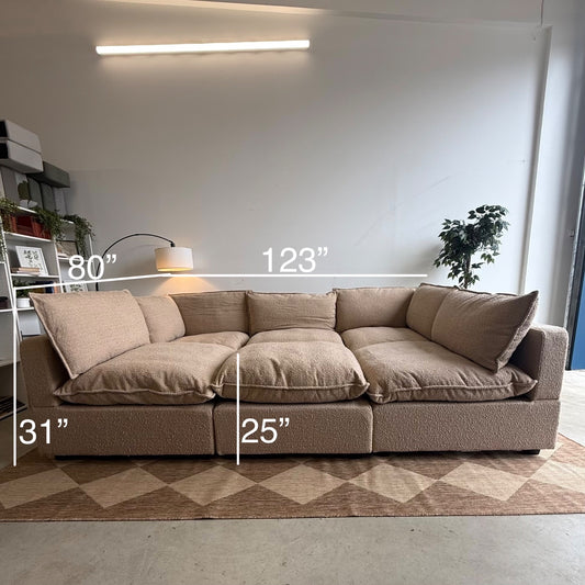 Albany Park Kova Modular Pit in Fawn Performance Boucle