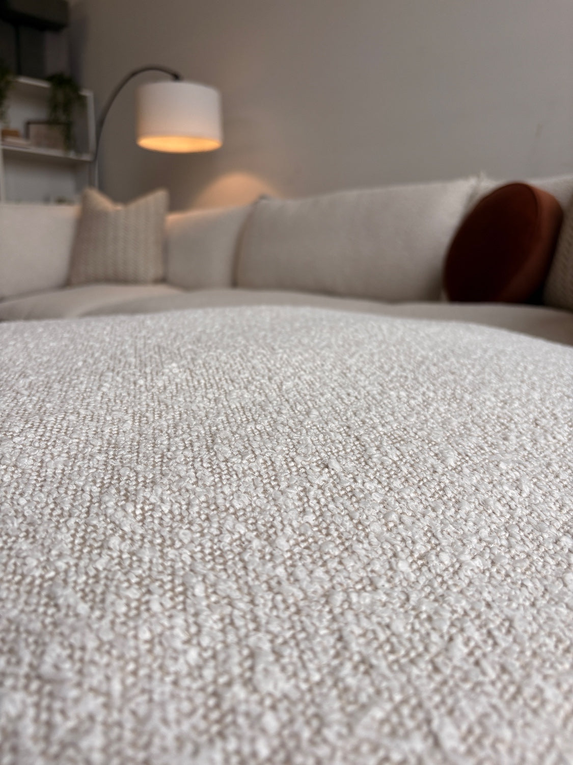 Bellamia Luna Sofa + Ottoman in Cream Performance Boucle(Floor Model)