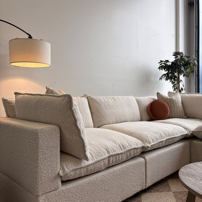 Bellamia Luna Sofa + Ottoman in Cream Performance Boucle(Floor Model)