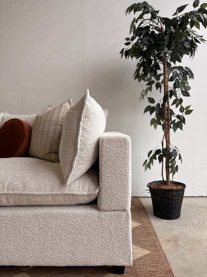 Bellamia Luna Sofa + Ottoman in Cream Performance Boucle(Floor Model)