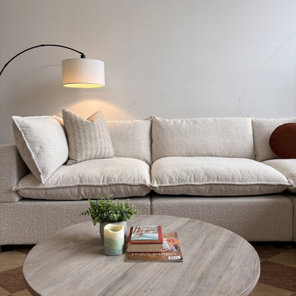 Bellamia Luna Sofa + Ottoman in Cream Performance Boucle(Floor Model)