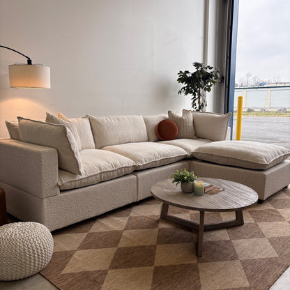 Bellamia Luna Sofa + Ottoman in Cream Performance Boucle(Floor Model)