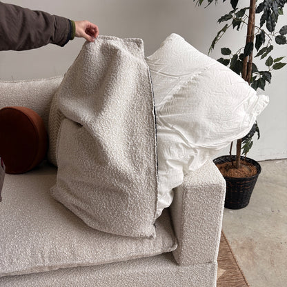 Bellamia Luna Sofa + Ottoman in Cream Performance Boucle(Floor Model)