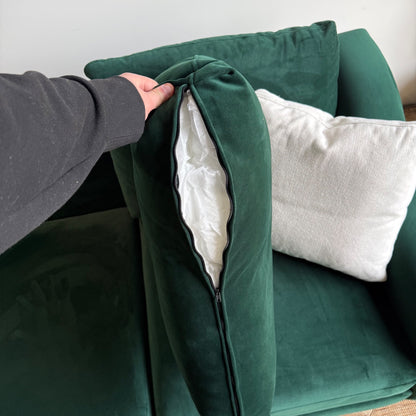 Interior Define Saylor 3-seat Sofa in Green Performance Velvet