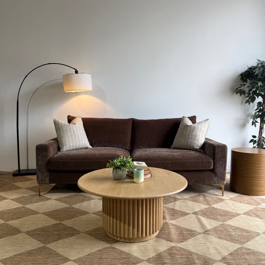 Interior Define Sloan 2-Seat Sofa in Brown Performance Vintage Velvet