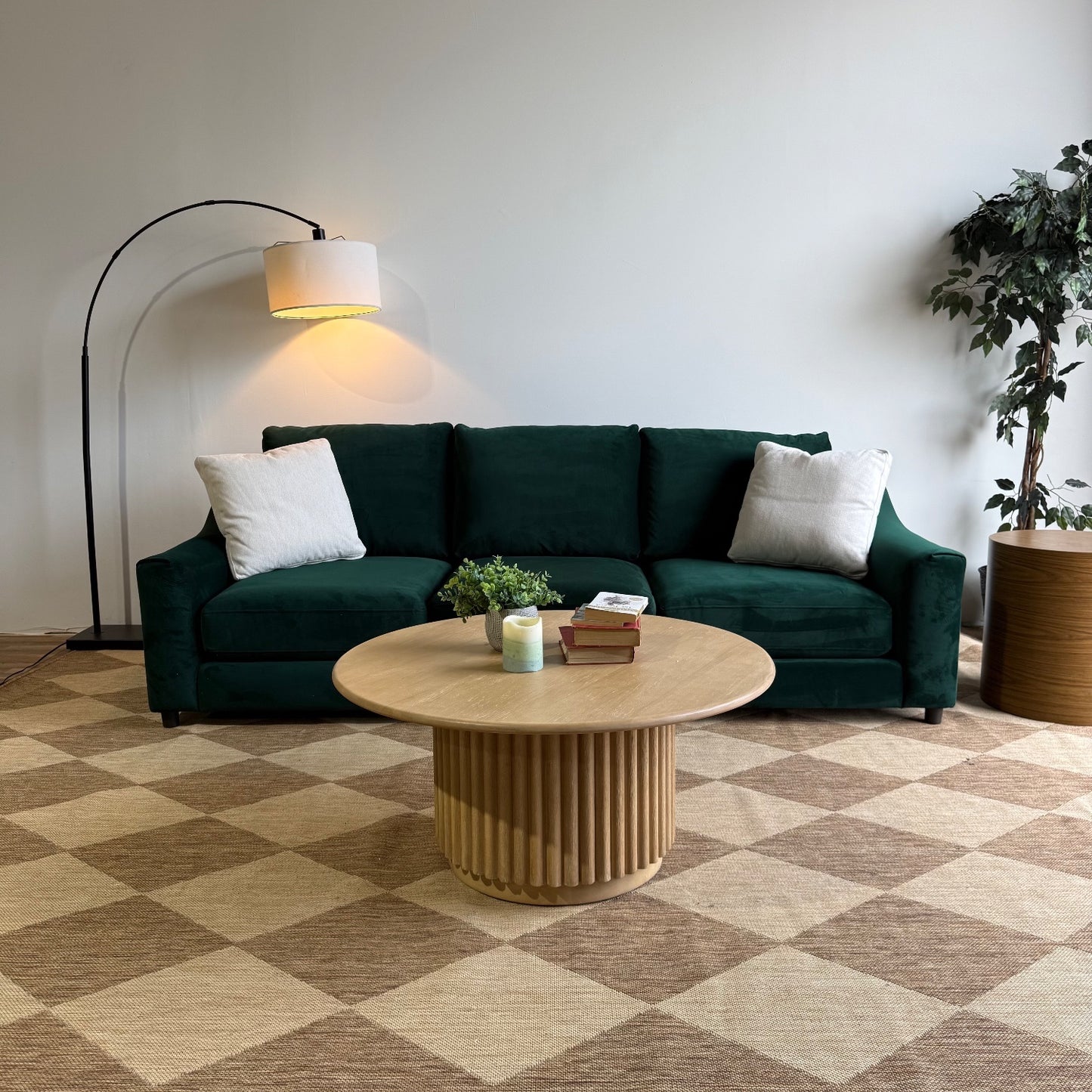 Interior Define Saylor 3-seat Sofa in Green Performance Velvet