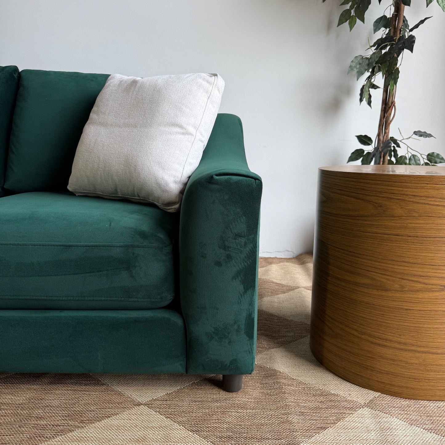 Interior Define Saylor 3-seat Sofa in Green Performance Velvet