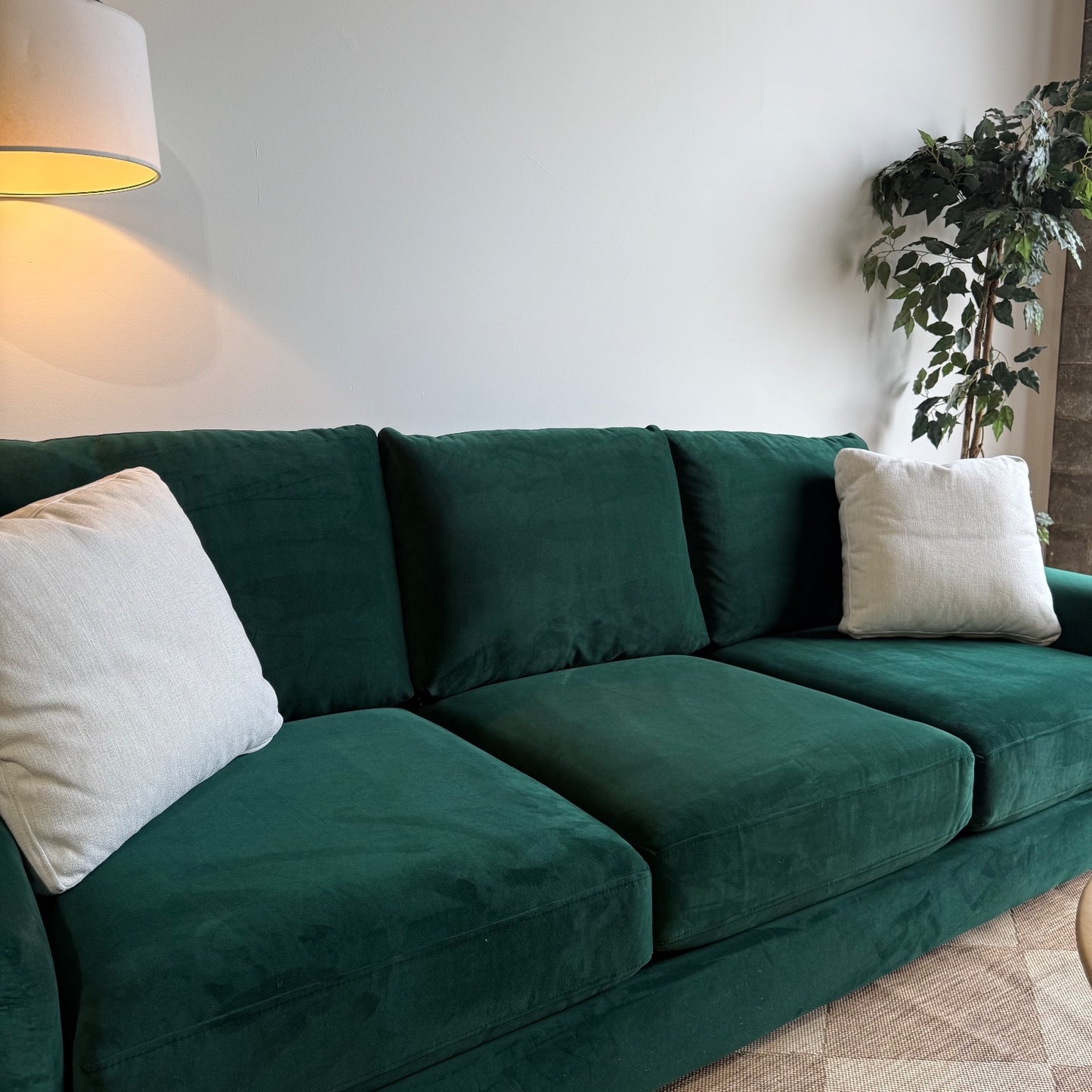 Interior Define Saylor 3-seat Sofa in Green Performance Velvet