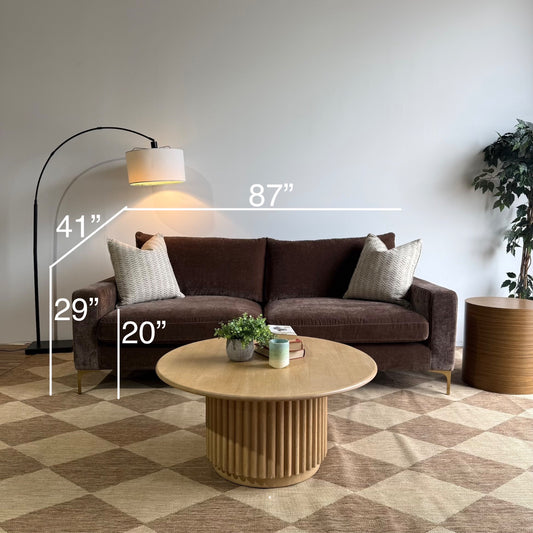 Interior Define Sloan 2-Seat Sofa in Brown Performance Vintage Velvet