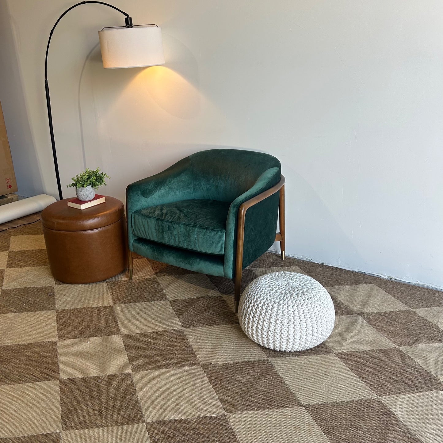 Interior Define Blake Accent Chair in Green Performance Velvet