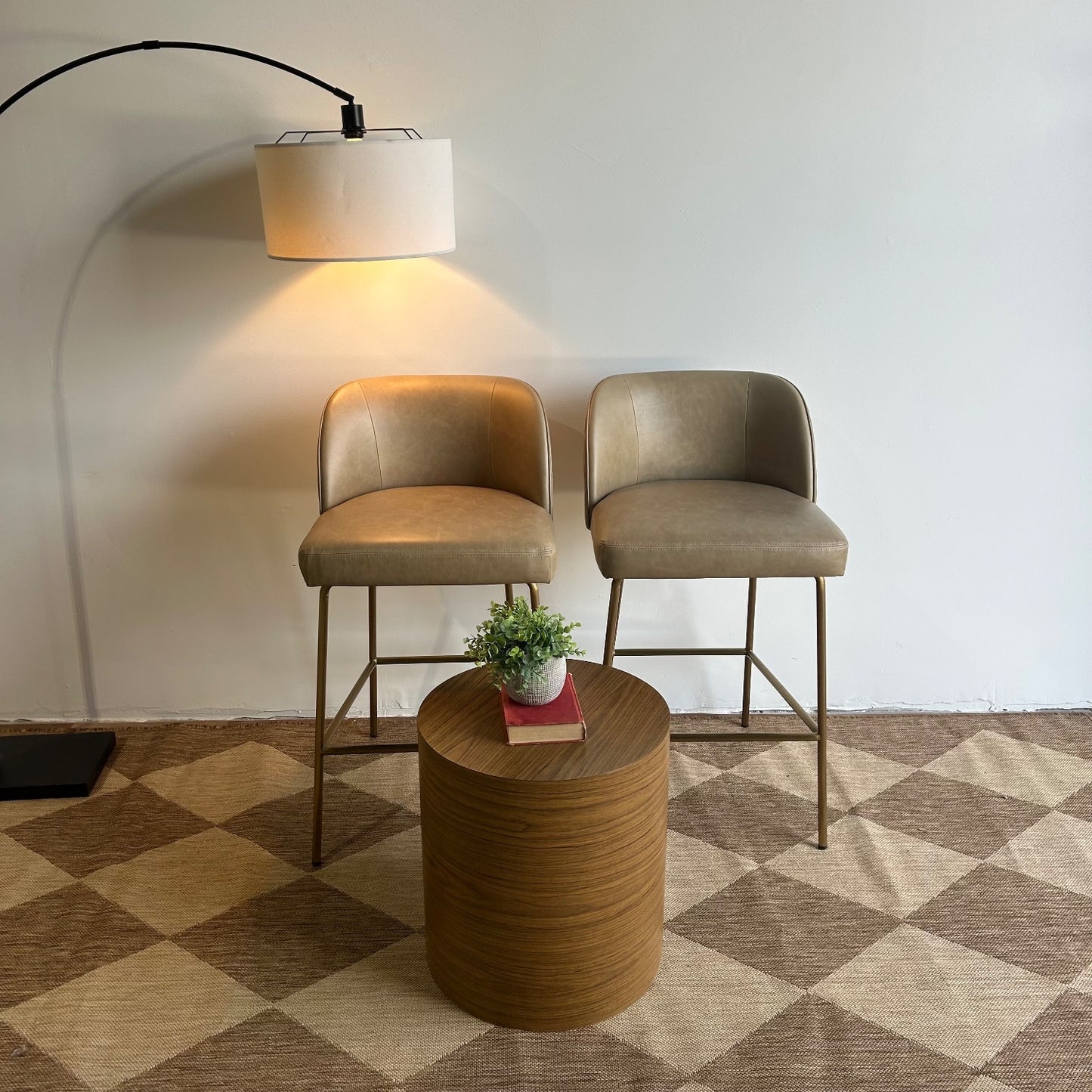 Interior Define Graham Bar Stool in Brown Leather