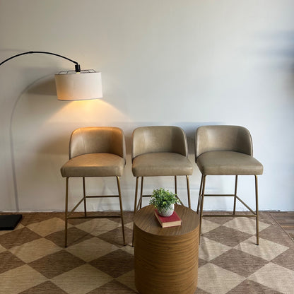 Interior Define Graham Bar Stool in Brown Leather