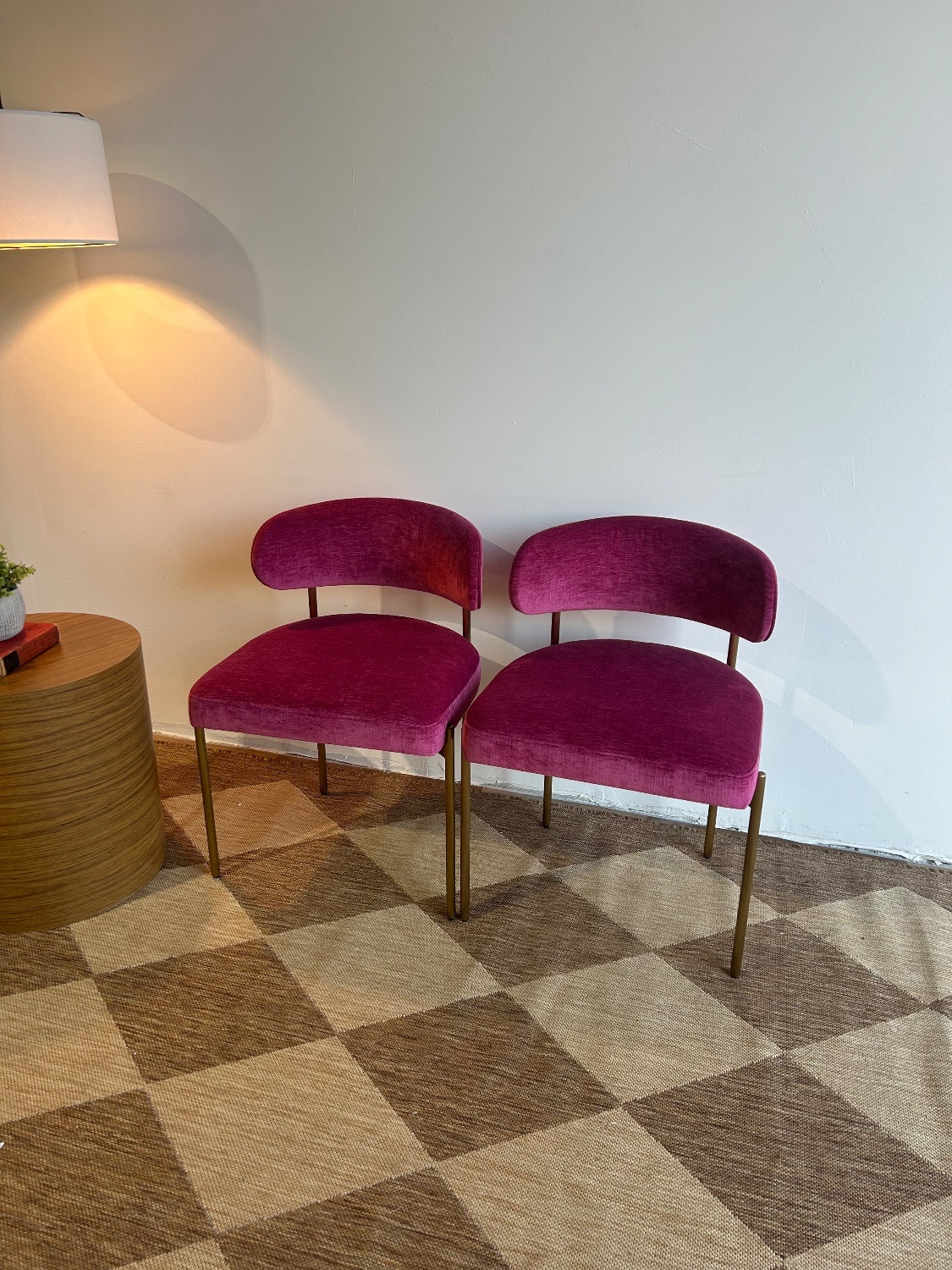 Interior Define Hollis Chair in Pink Performance Vintage Velvet