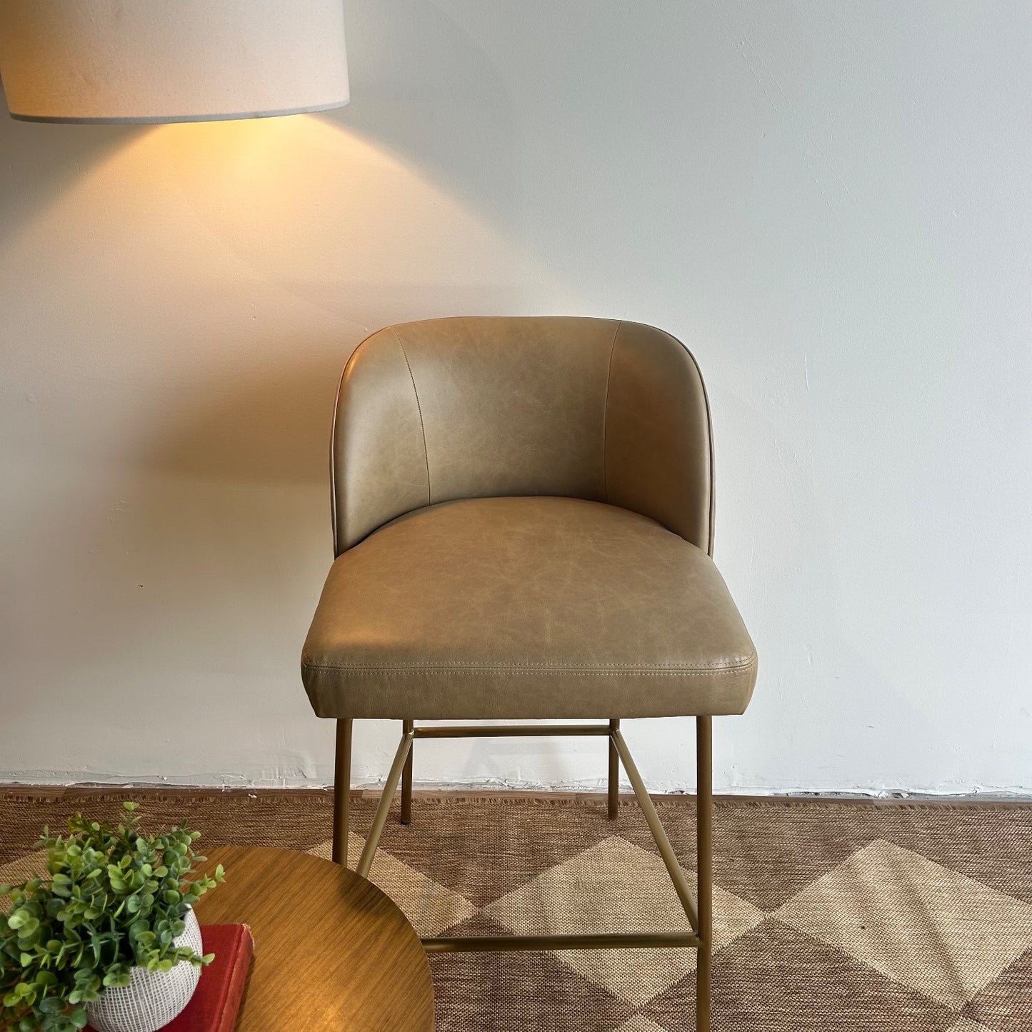 Interior Define Graham Bar Stool in Brown Leather