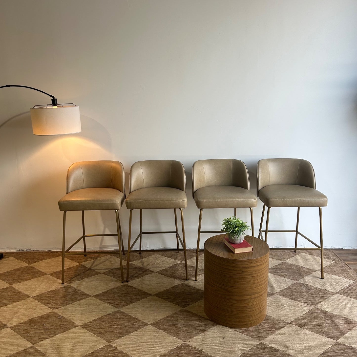 Interior Define Graham Bar Stool in Brown Leather