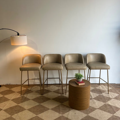 Interior Define Graham Bar Stool in Brown Leather