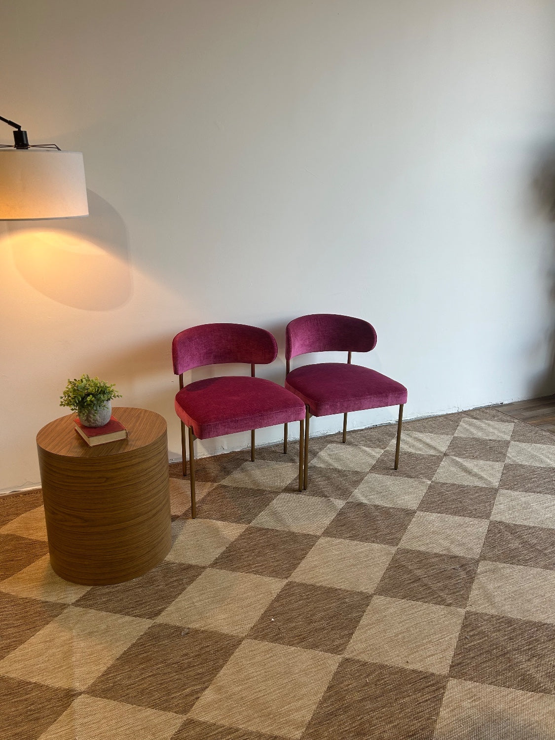 Interior Define Hollis Chair in Pink Performance Vintage Velvet