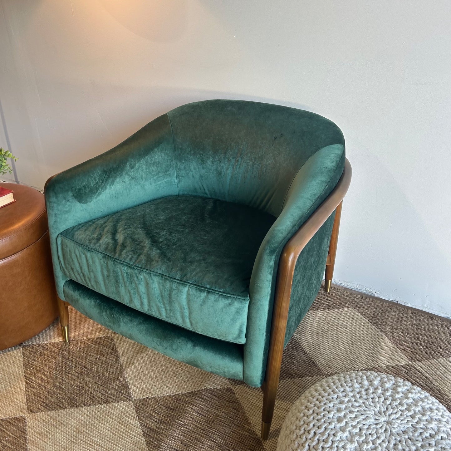 Interior Define Blake Accent Chair in Green Performance Velvet